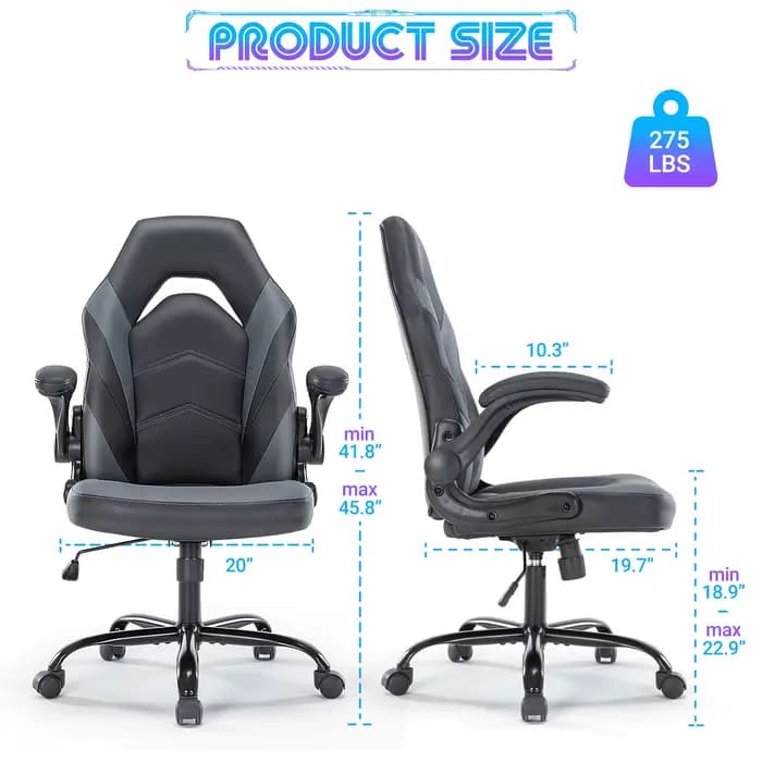JHK ergonomique bureau ordinateur maison jeu chaise de bureau réglable en cuir PU chaise de course r