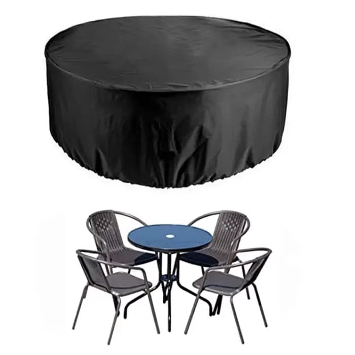 Couverture de Table ronde extérieure pour jardin-tissu Oxford, anti-poussière, résistant au soleil e