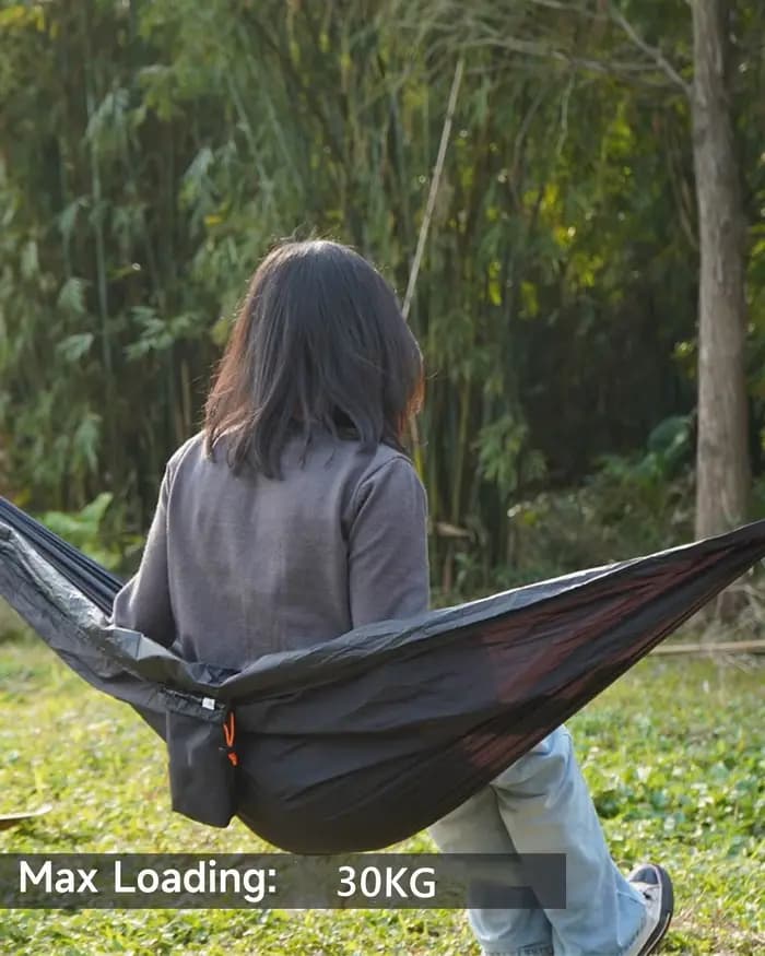 Hamac anti-moustiques anti-renversement pour deux personnes, pare-soleil 2 en 1, hamac de camping à