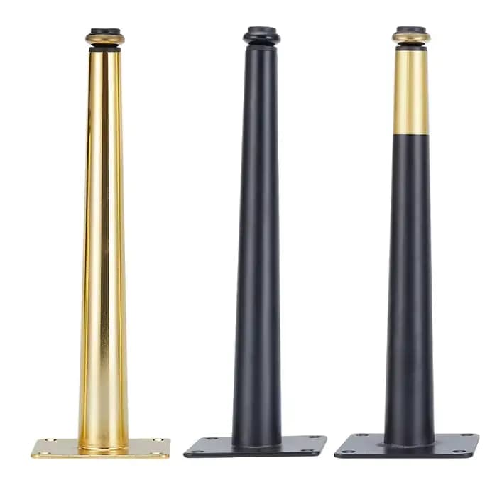 4 pièces pieds de meubles or noir pieds en métal coniques réglables pour Table canapé armoire tabour