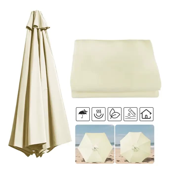 Housse de rechange pour parasol de jardin et terrasse, 2/2.3/2.5/2.7/3m, imperméable, pare-soleil, 6