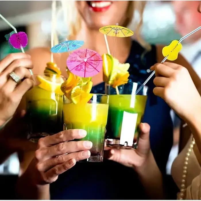 50 pièces nouveau papier boisson Cocktail Parasols mariage papier parapluie décoration parapluies Tropical hawaïen fête Cocktail accessoires