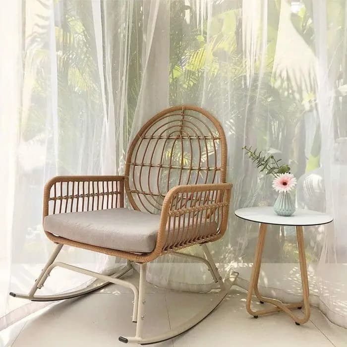 Chaise de salon d'extérieur avec accoudoirs pour balcon