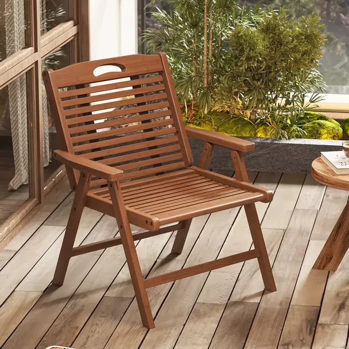 Chaise pliante extérieure portable maison bambou balcon jardin