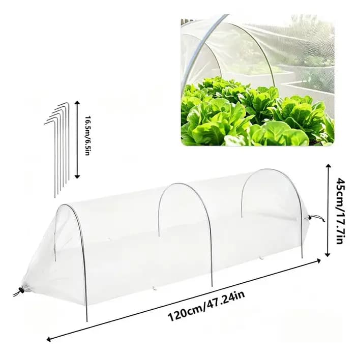 Couverture pour plantes de jardin de 4 pieds, tunnel de jardin pliable, filet tunnel à cordon de ser