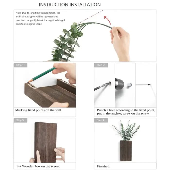 Jardinière murale en bois pour légumes et fleurs séchées