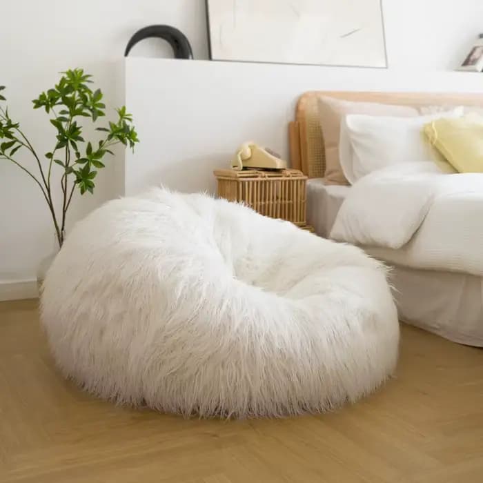 Sièges design doux sacs de haricots énorme poilu mignon chaise de détente paresseux chambre canapé b