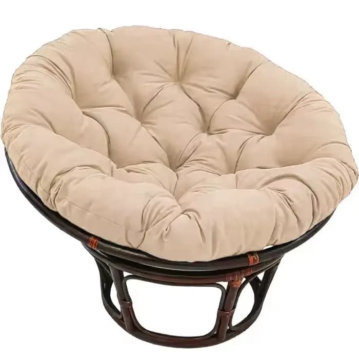 Fauteuil suspendu imperméable Papaya avec coussin rond intégré et support lombaire pour l'extérieur,