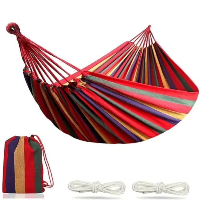 2025 simple large toile épaisse hamac Camping en plein air sac à dos loisirs balançoire Portable lit suspendu dormir