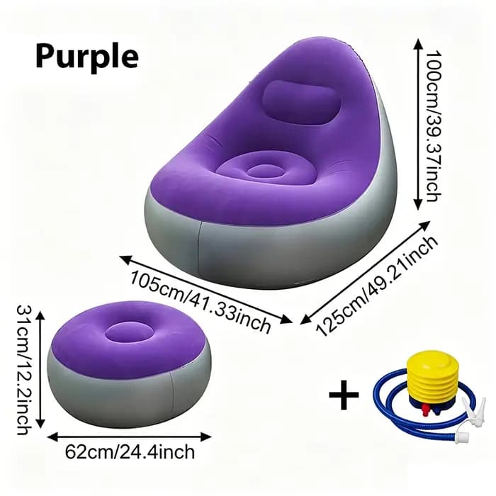 Fauteuil gonflable rapide et facile à gonfler avec repose-pieds