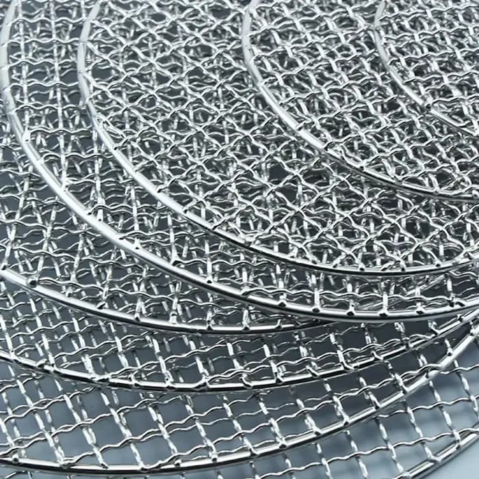 34 tailles 10-60 cm de diamètre rond 304 acier inoxydable BBQ grilles filet mailes coréen Barbecue antiadhésif fil Net