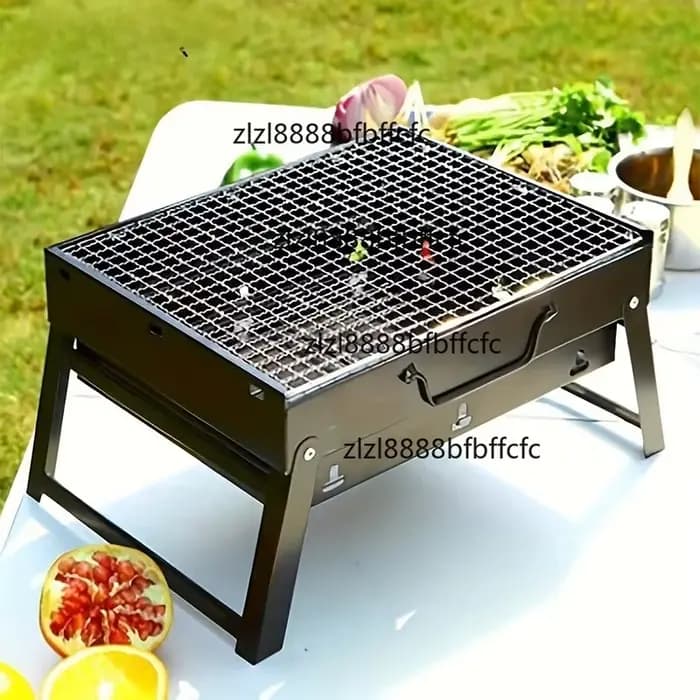 Barbecue portable au charbon de bois en acier inoxydable