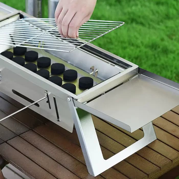 Réchaud de barbecue pliable en acier inoxydable