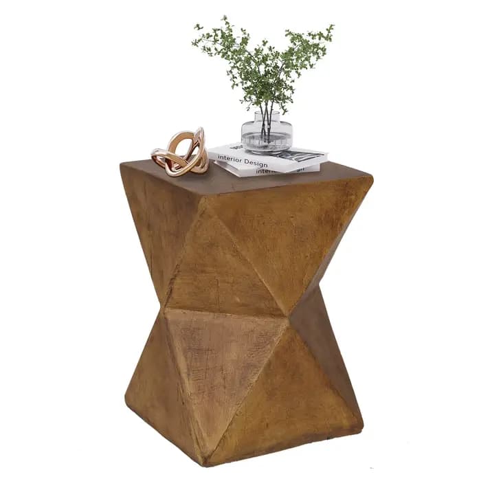 Table d'appoint en béton pour terrasse, table d'appoint pour canapé d'intérieur, table d'appoint pou