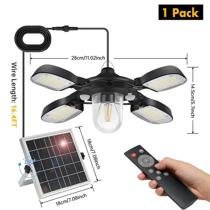 192led lumière de grange à énergie solaire