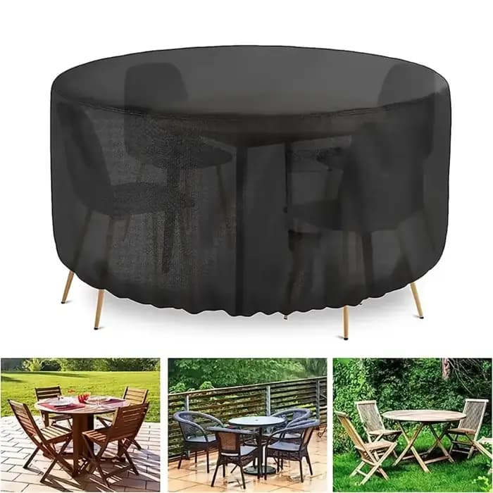 Housses de protection pour table et chaises de jardin rondes d'extérieur