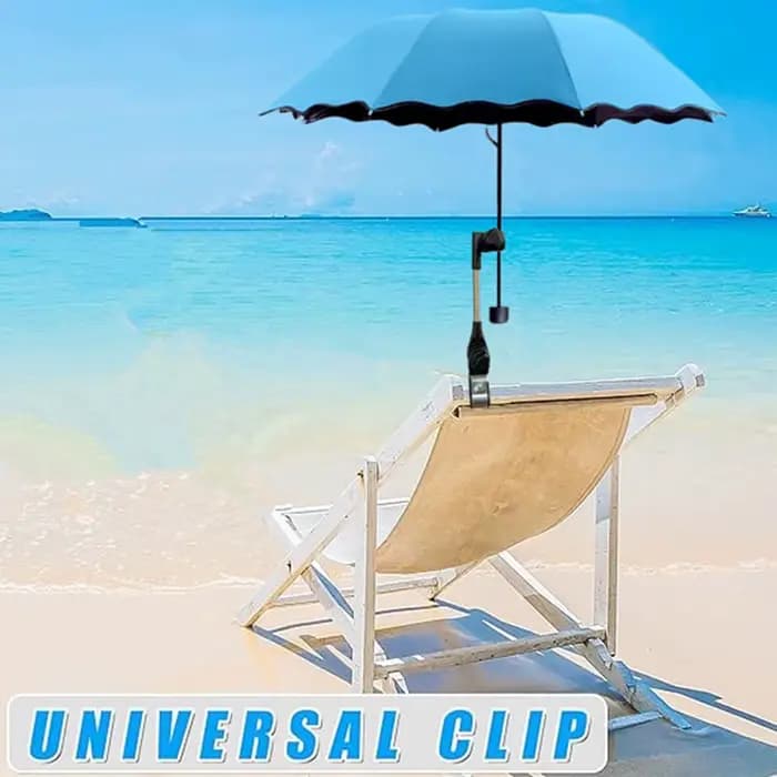 Parasol de plage réglable avec pince en Polyester imperméable