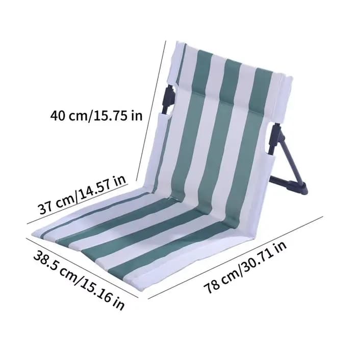 Chaise longue de plage pliable à rayures avec support lombaire, chaise pliante de plage pour camping