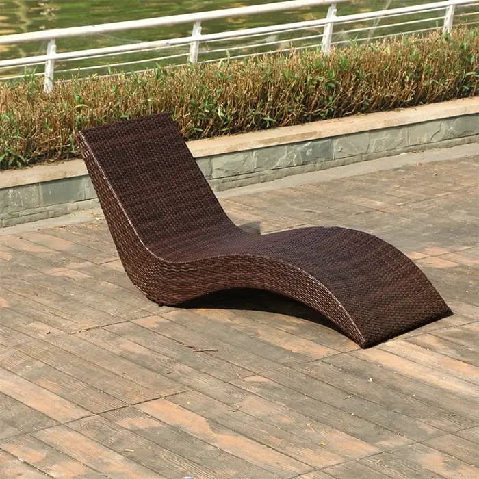 Chaise pliante d'extérieur en rotin