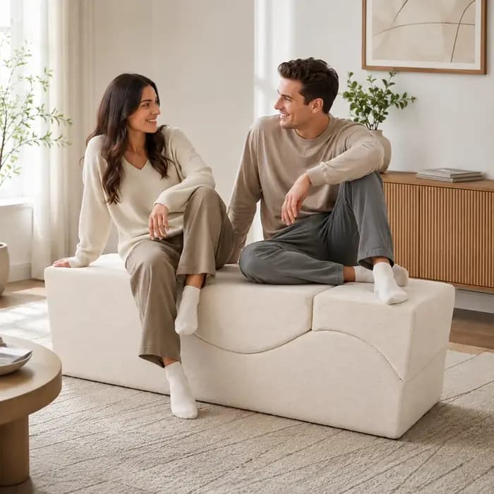 Chaise longue convertible multifonctionnelle, canapé inclinable, banc pliant de chevet, idéale pour la relaxation et le yoga dans la chambre à coucher