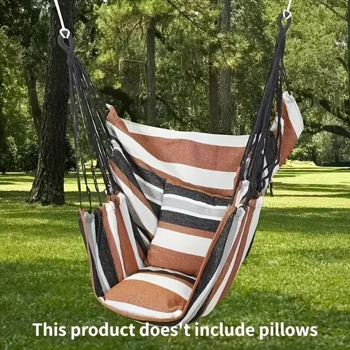Chaise hamac de loisirs en toile, balançoire extérieure relaxante avec conception suspendue, matéria