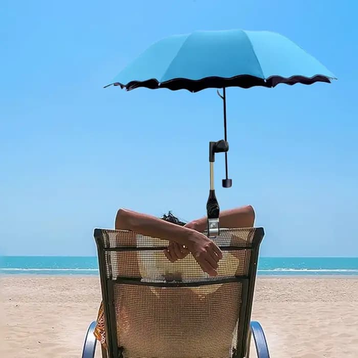 Parasol de plage réglable avec pince en Polyester imperméable