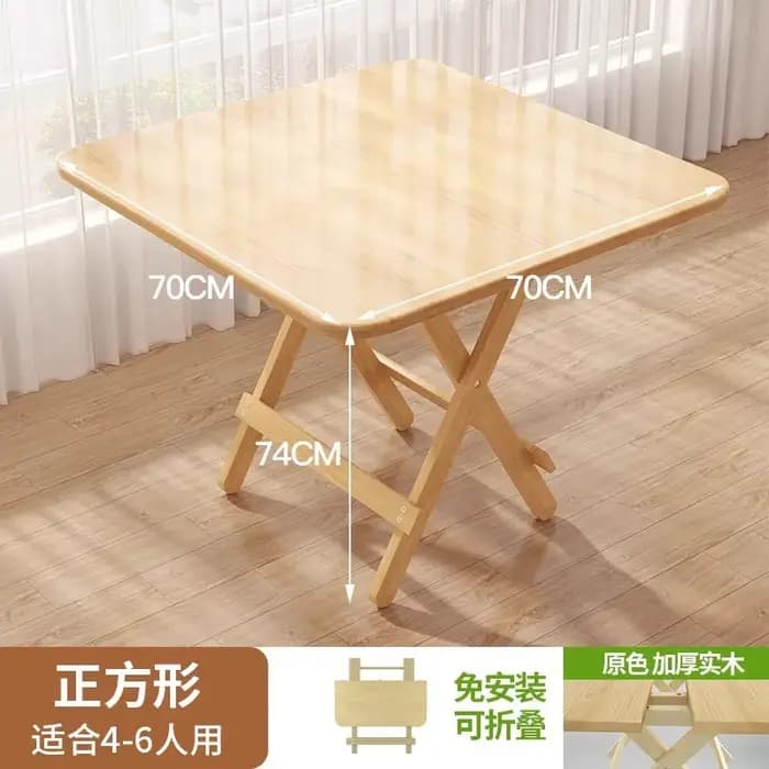 Table pliante rectangulaire en bois massif
