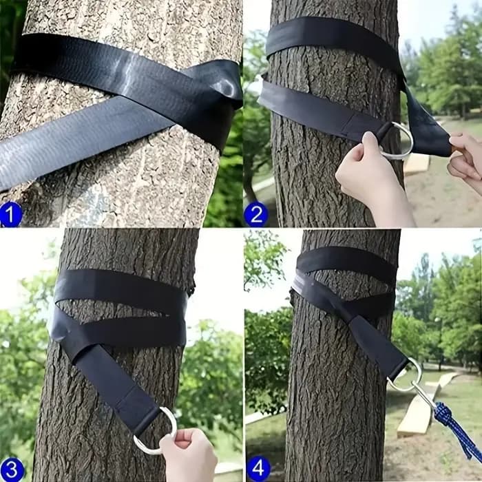 Hamac de balançoire d'extérieur avec ceinture de sécurité, sac portable, kit de sangle de balançoire