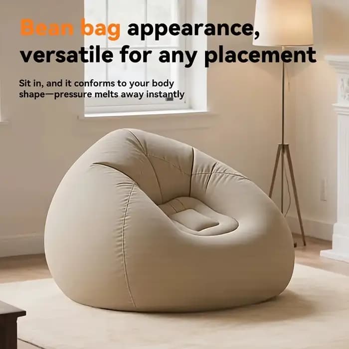 Chaise longue gonflable d'extérieur en polypropylène durable avec pompe à air