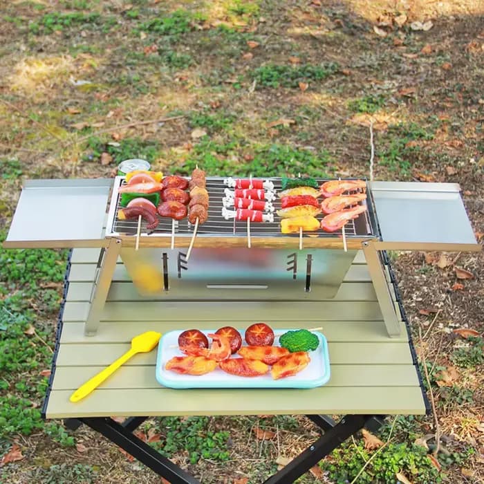 Barbecue pliable pratique en acier inoxydable