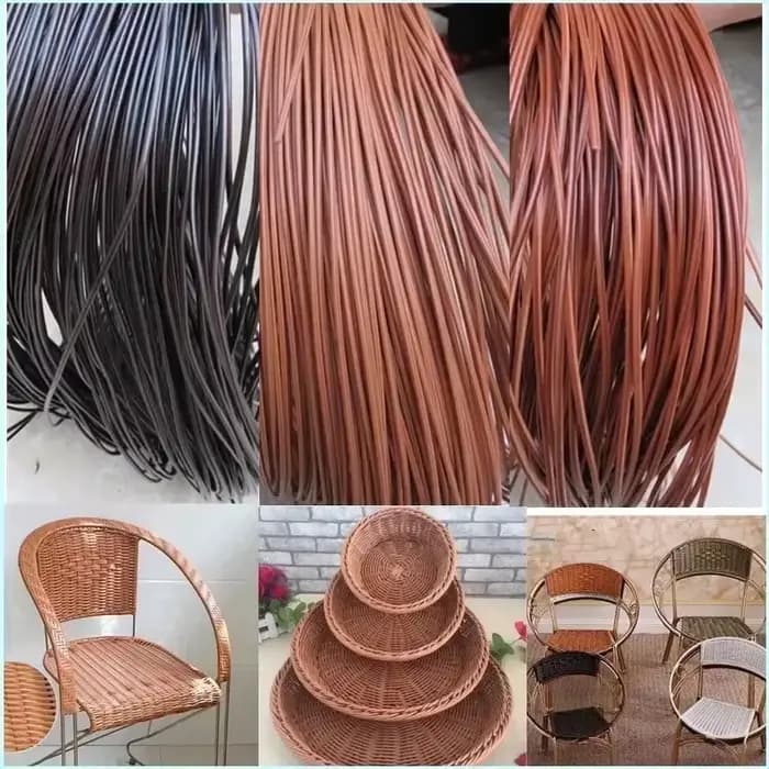 2.5/3Cm 500G rond Pe rotin plastique synthétique rotin tissage matière première tricot meubles répar