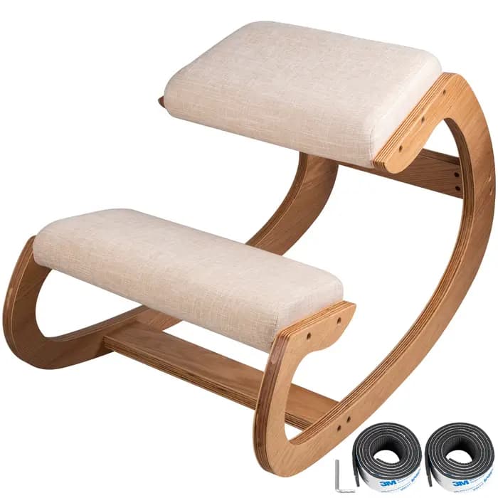 SucceBuy chaise à bascule ergonomique en bois à genoux Posture correcte chaise d'ordinateur mobilier