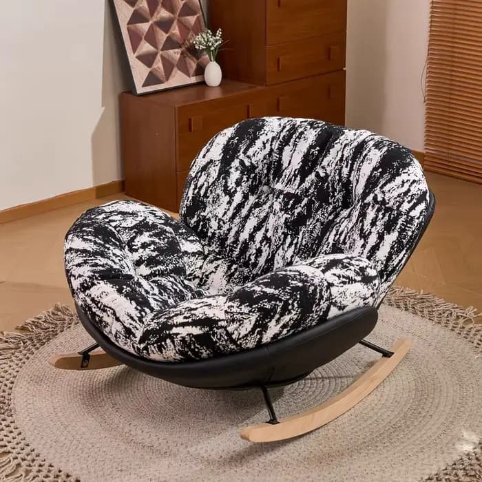Fauteuil à bascule contemporain en forme d'œuf