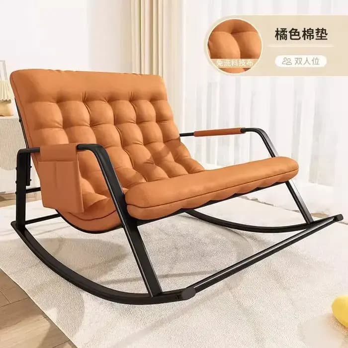 Chaise à Bascule Nordique de Luxe avec Dossier