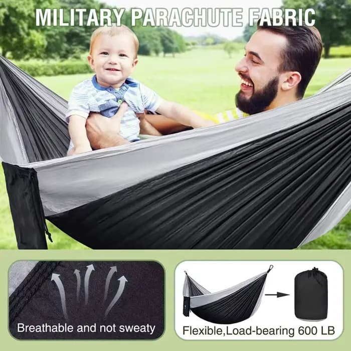 Hamacs portables 270x140cm, tissu Parachute couleur Nylon, taille simple et Double, pour Camping en