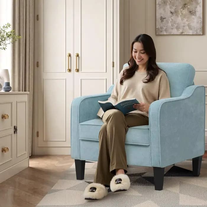 Fauteuil d'appoint pour salon, fauteuil de lecture moderne du milieu du siècle pour chambre à couche