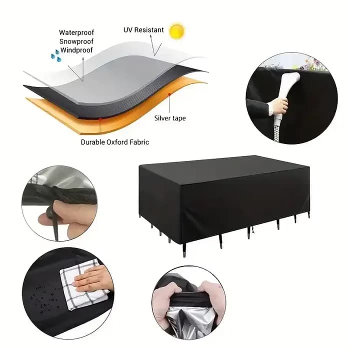 Housse de protection en tissu Oxford 210D pour Table de jardin