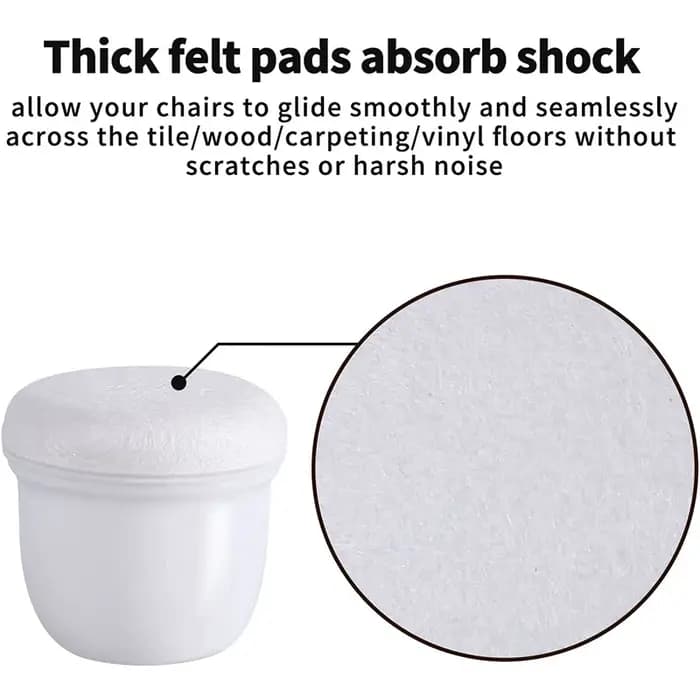 Capuchons de protection antidérapants pour pieds de Table ou de chaise, en feutre, carré, pour meubl