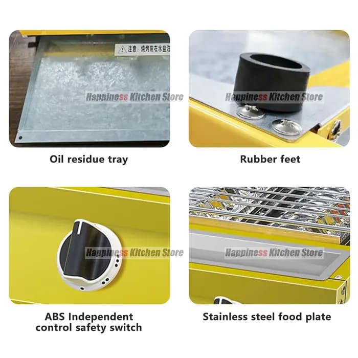Grill de Barbecue à 4 Brûleurs en Acier Inoxydable avec Couvercle