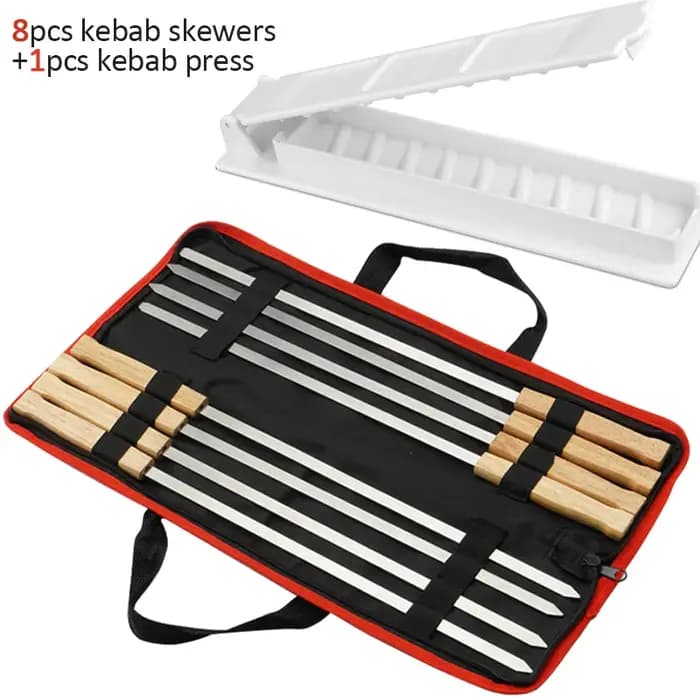 Moules de presse portables antirouille avec manche en bois, 8 pièces, 17 pouces de long