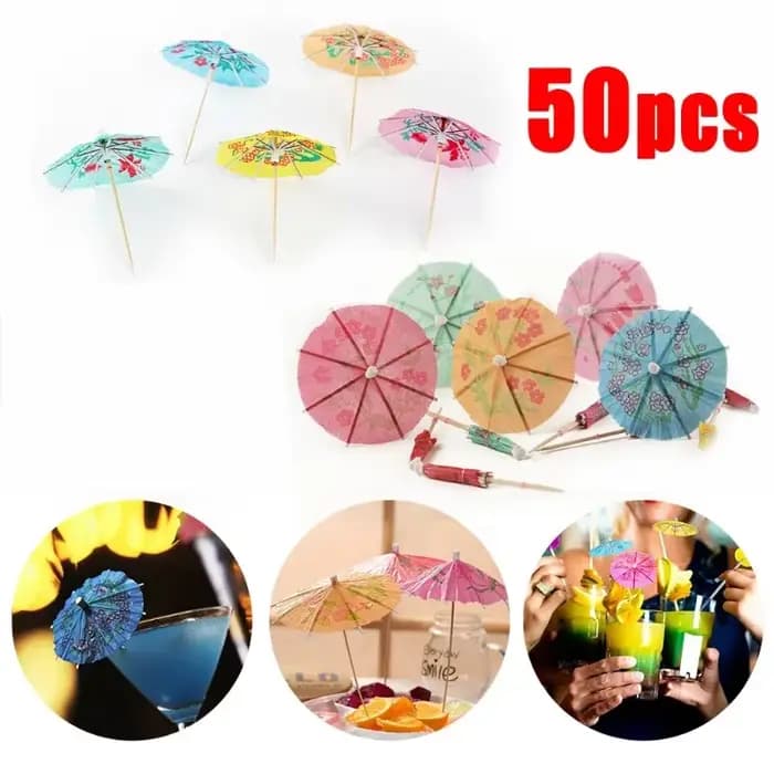50 pièces nouveau papier boisson Cocktail Parasols mariage papier parapluie décoration parapluies Tr