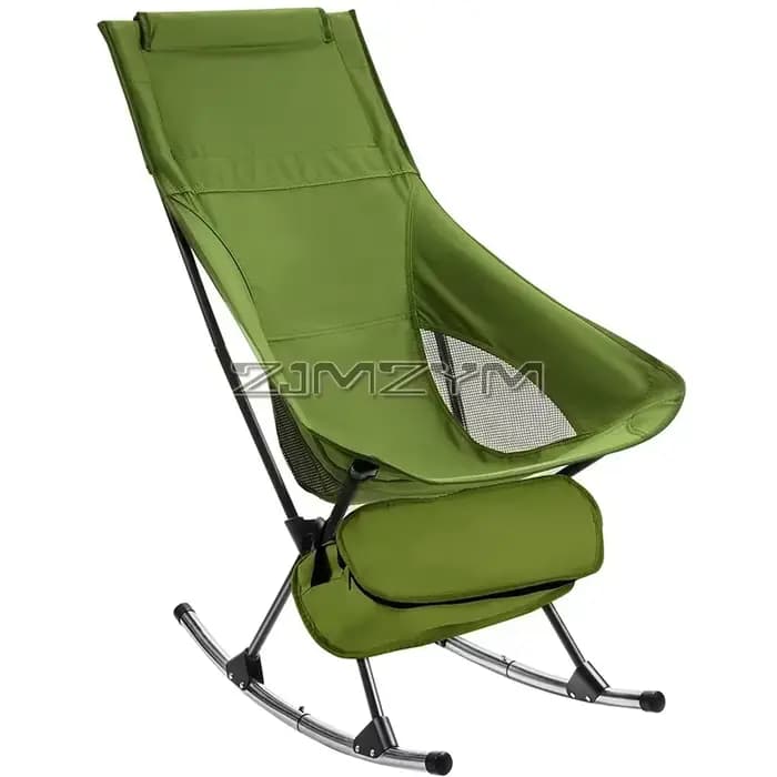 Chaise de Camping Pliante à Bascule Portable avec Dossier Haut, Sac de Rangement Astronomique, Sac d