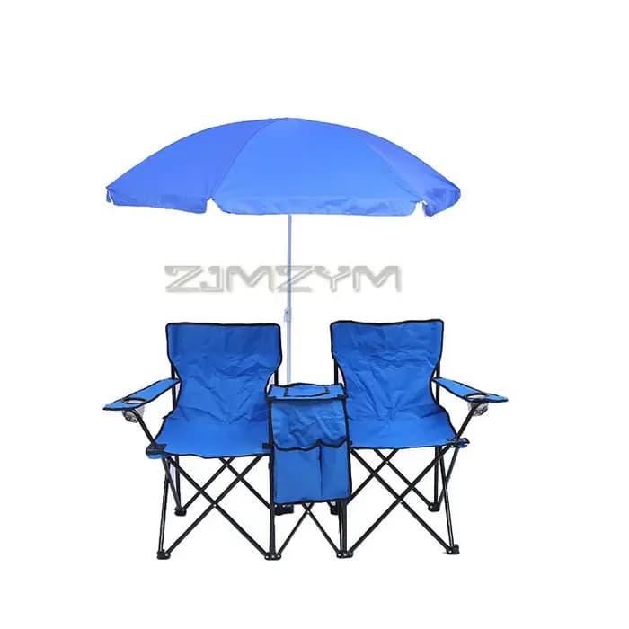 Chaise pliante double pare-soleil résistante à l'usure pour la plage