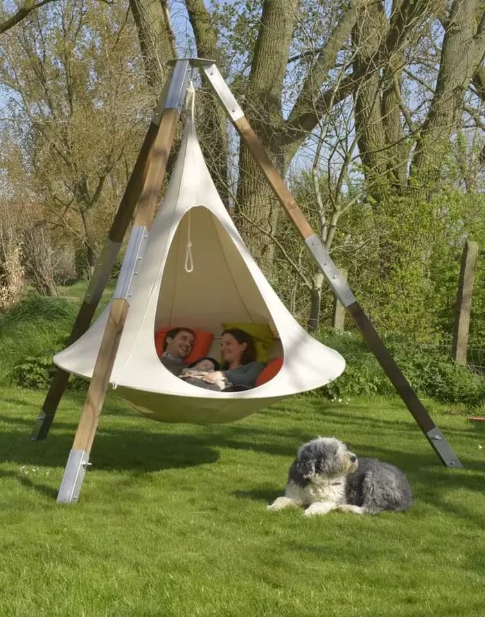 Tente suspendue double Cacoon, capacité de poids 80kg, usage extérieur et intérieur