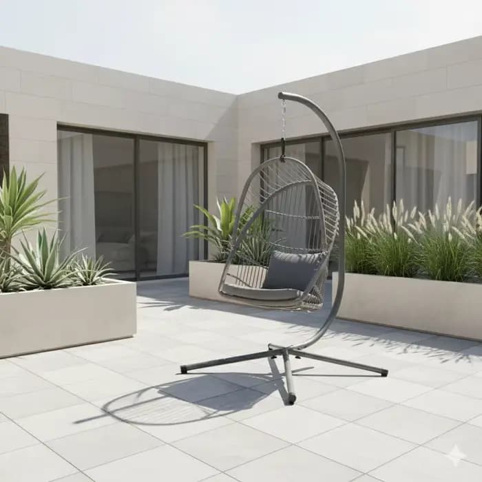 Chaise à œufs suspendue avec cadre en acier moderne