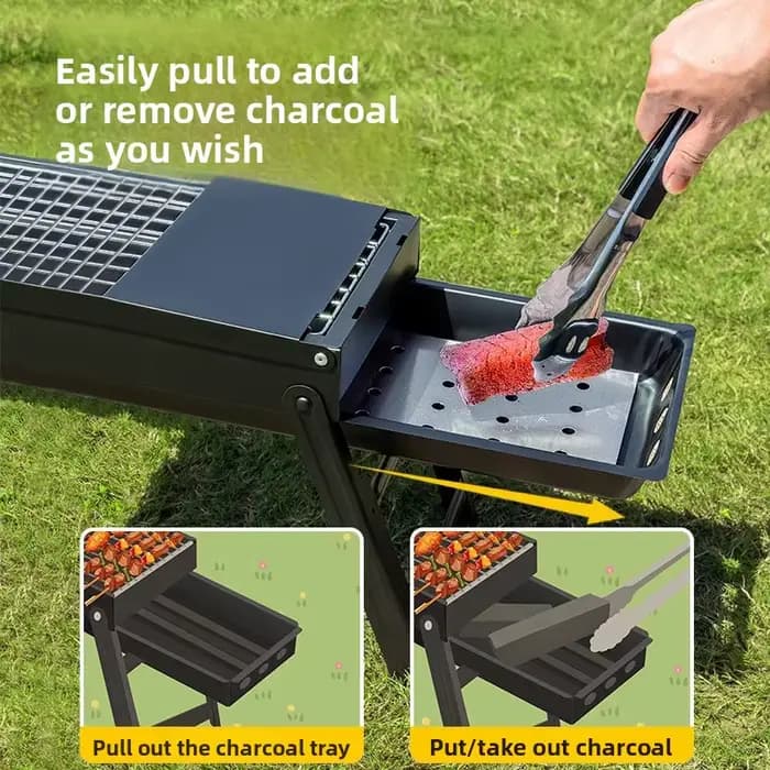 Nouveau barbecue portable pliable d'extérieur grande taille pour la famille