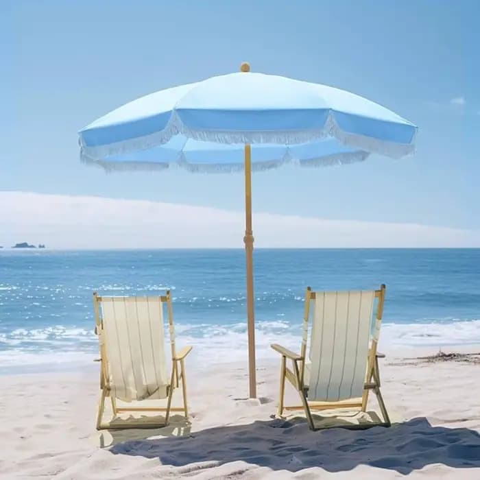 Parasol à franges avec bord festonné
