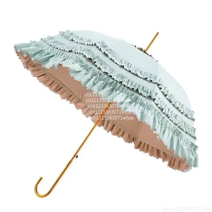 Parasol droit à 8 baleines multi-couches à volants