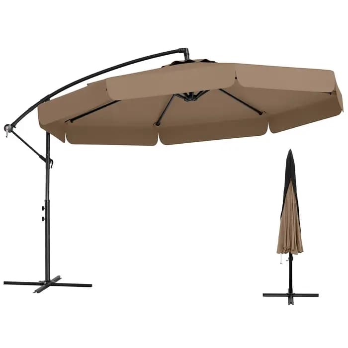 Parasol suspendu décalé de 10 pieds, en porte-à-faux avec couvercle