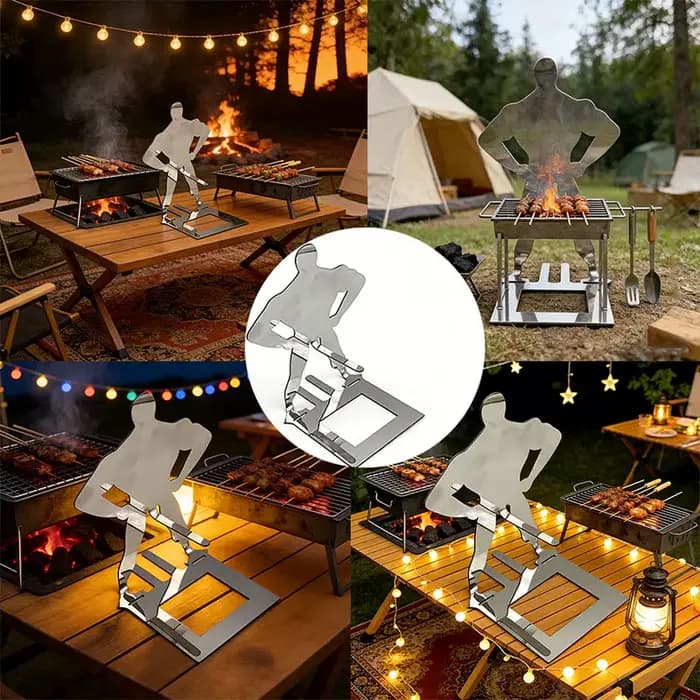 Support de fixation pour saucisses de barbecue en acier inoxydable